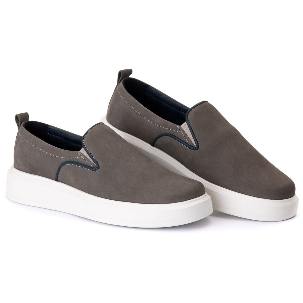 Slip On Nobuck Cinza Gelo 5511 Promoção