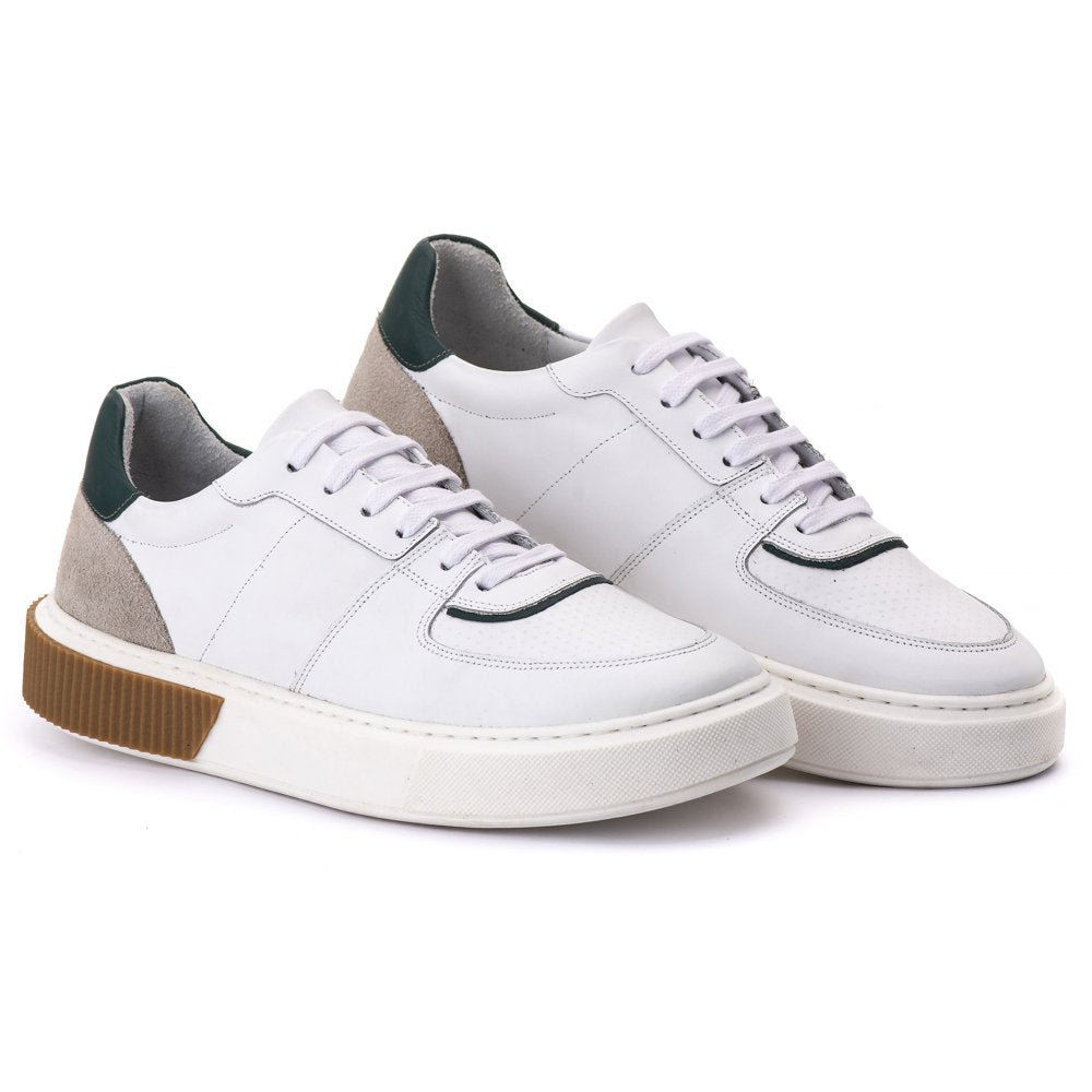 Tenis Casual Londres Branco/Verde/Bege 17001