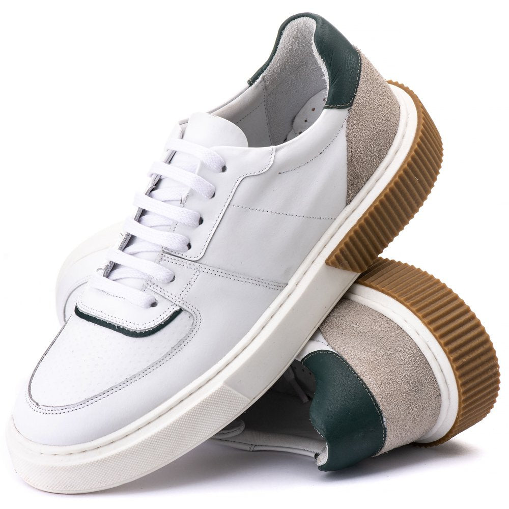 Tenis Casual Londres Branco/Verde/Bege 17001