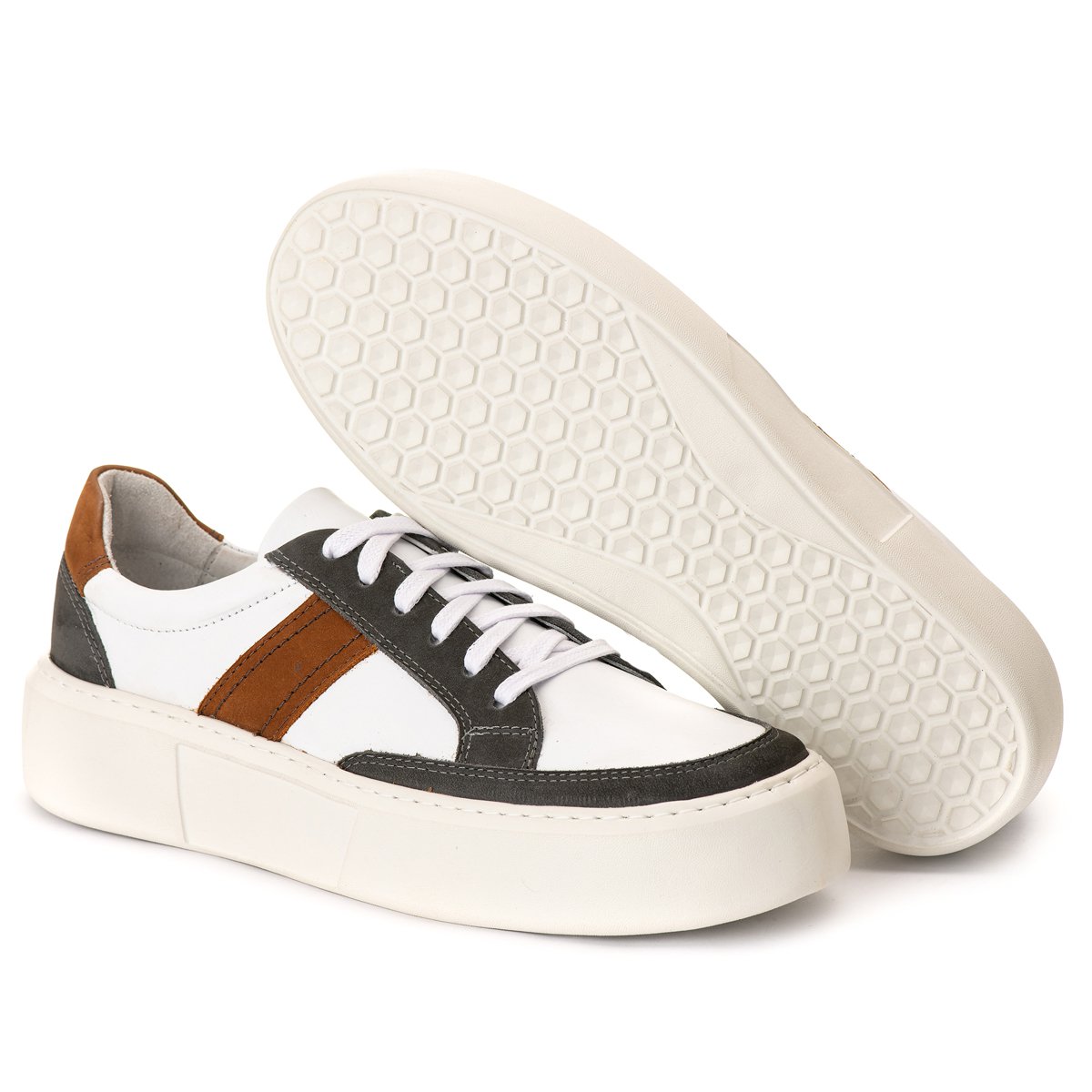 Tenis Casual Everest Branco Cinza Castor 2823