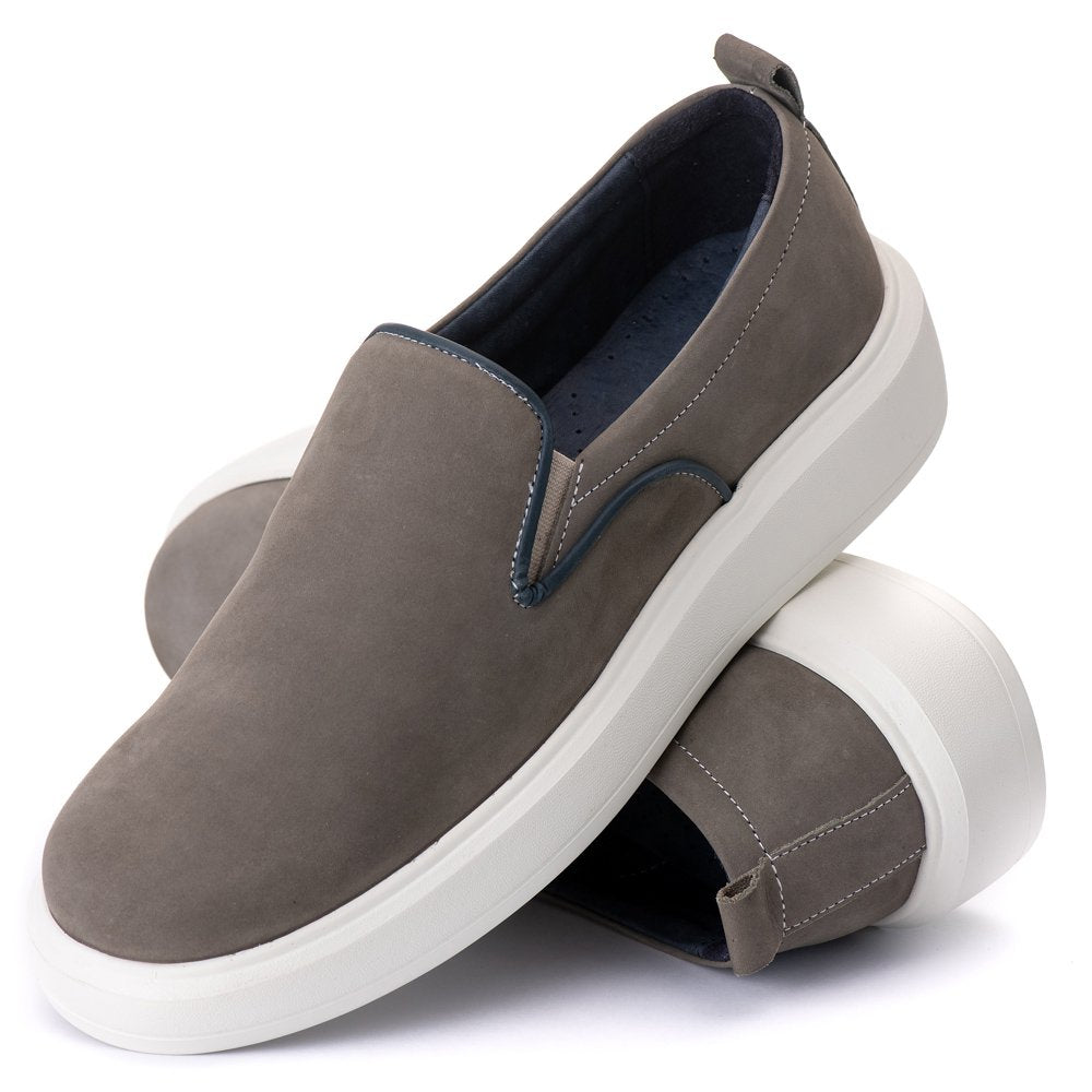 Slip On Nobuck Cinza Gelo 5511 Promoção