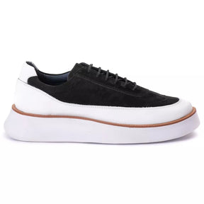 Tenis Casual Camurça Preto Branco 7708 Promoção