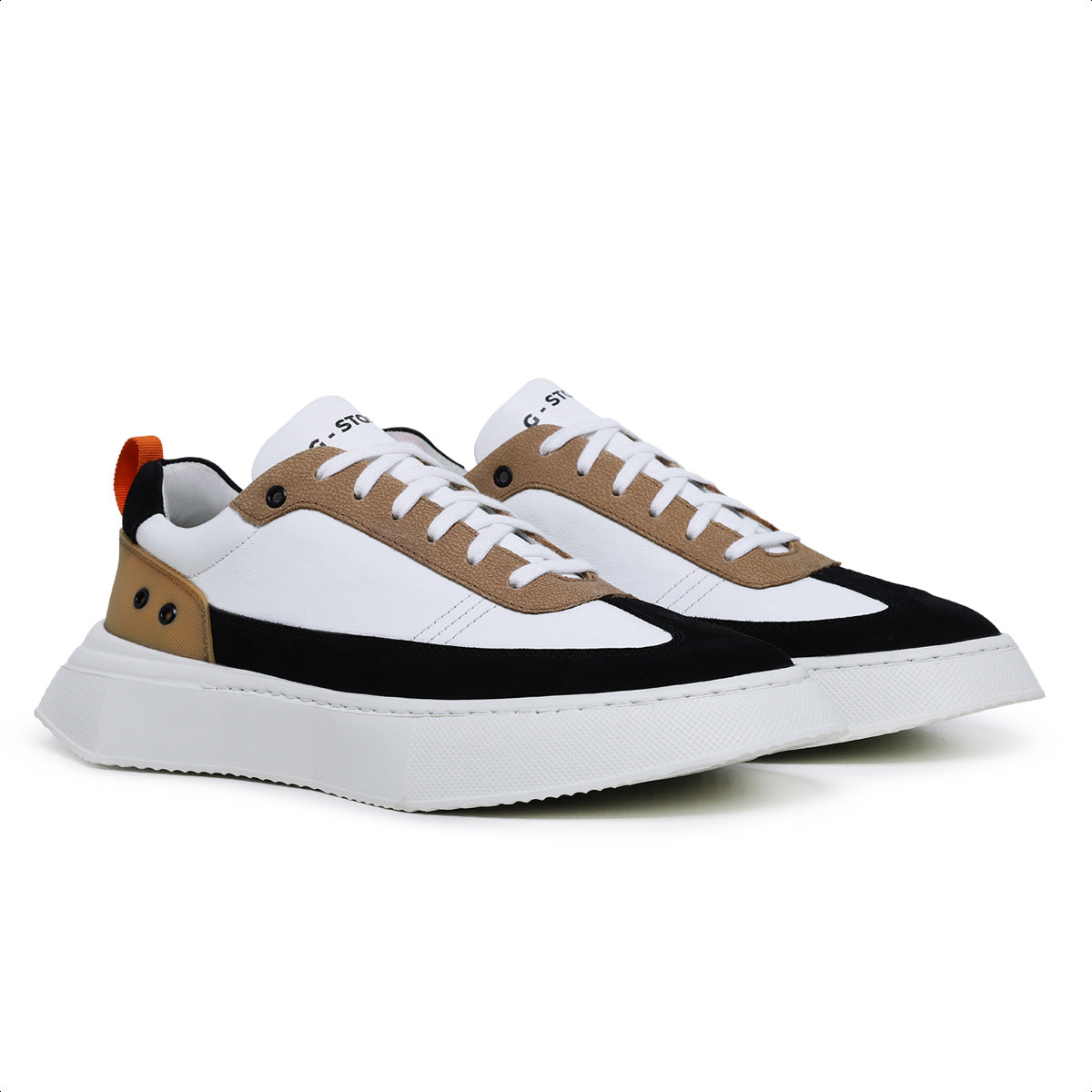 Tenis Hollywood Nobuck Preto Fly Branco e Ocre Y3-320