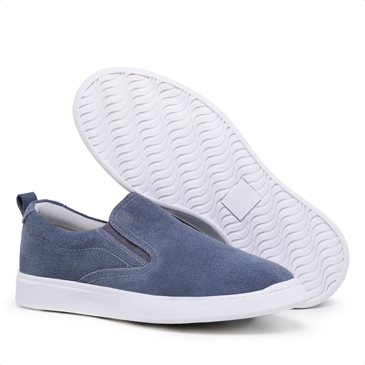 Slip On Casual Zurique Camurça Azul 30016