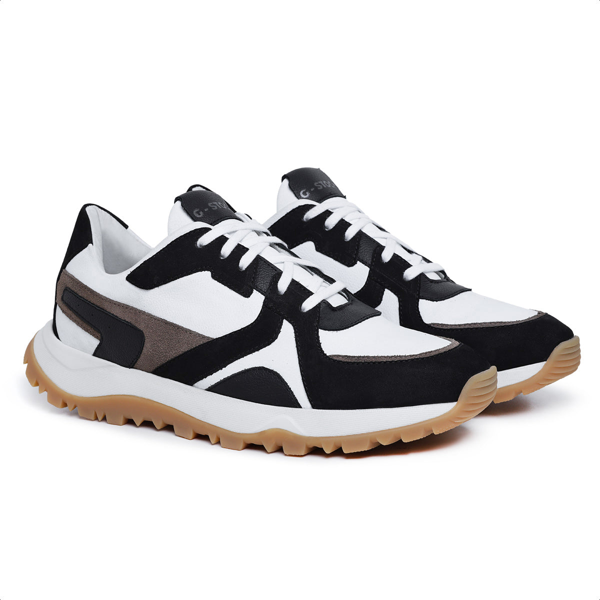 Tenis Brooklyn Branco Preto e Marrom X343