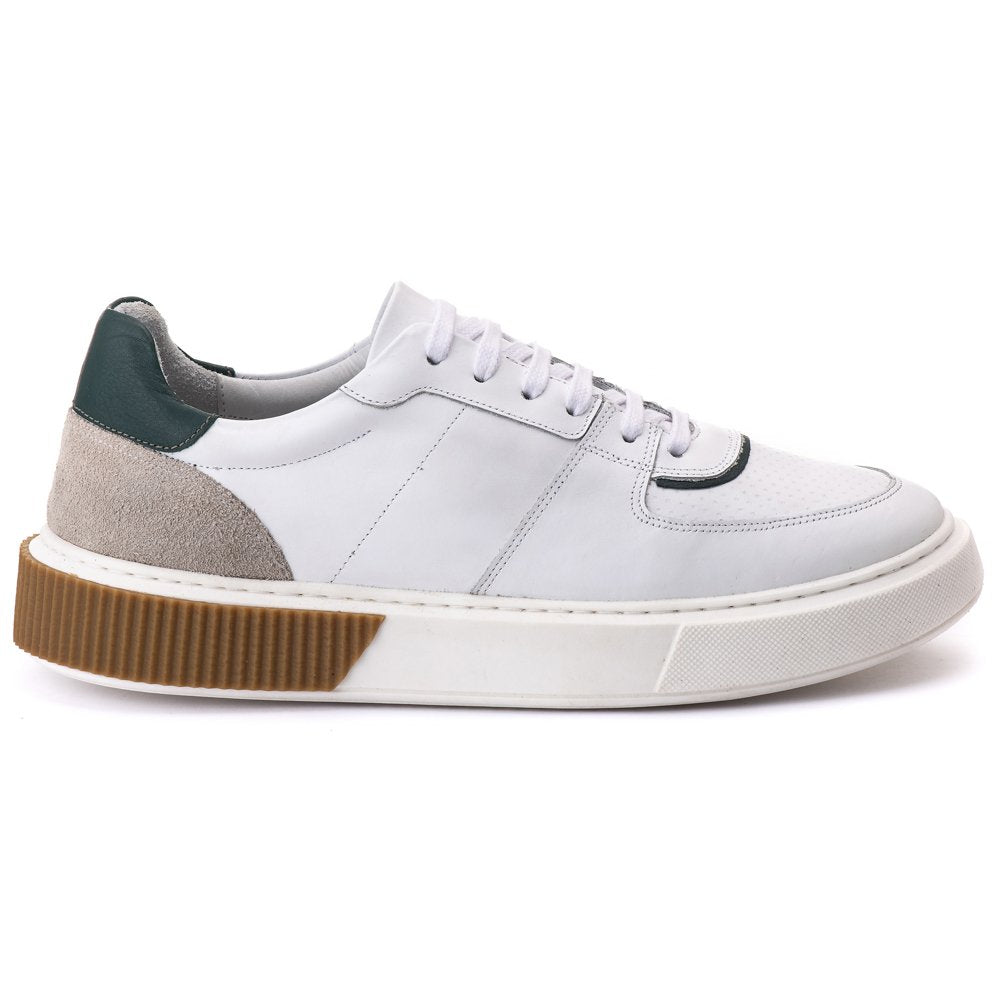 Tenis Casual Londres Branco/Verde/Bege 17001