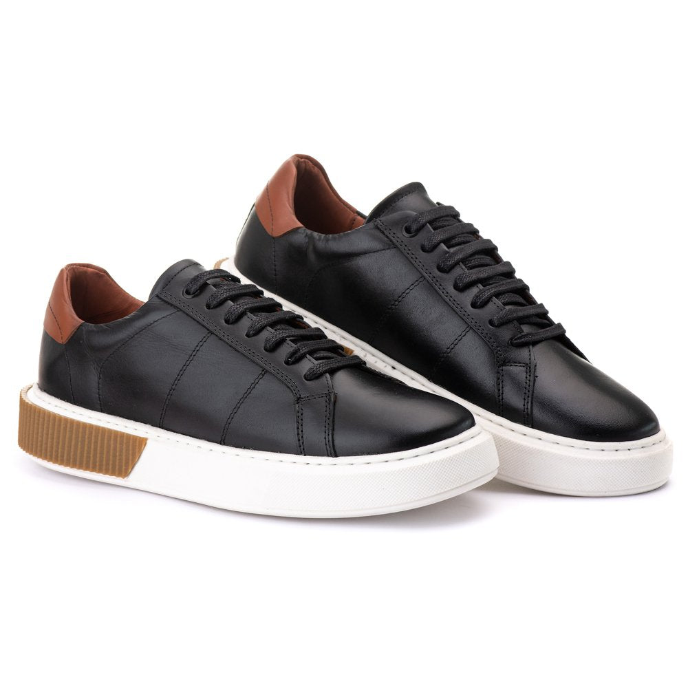 Tenis Casual Londres Comfort Preto/Castor 17002