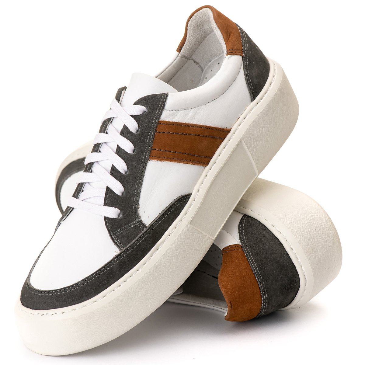 Tenis Casual Everest Branco Cinza Castor 2823