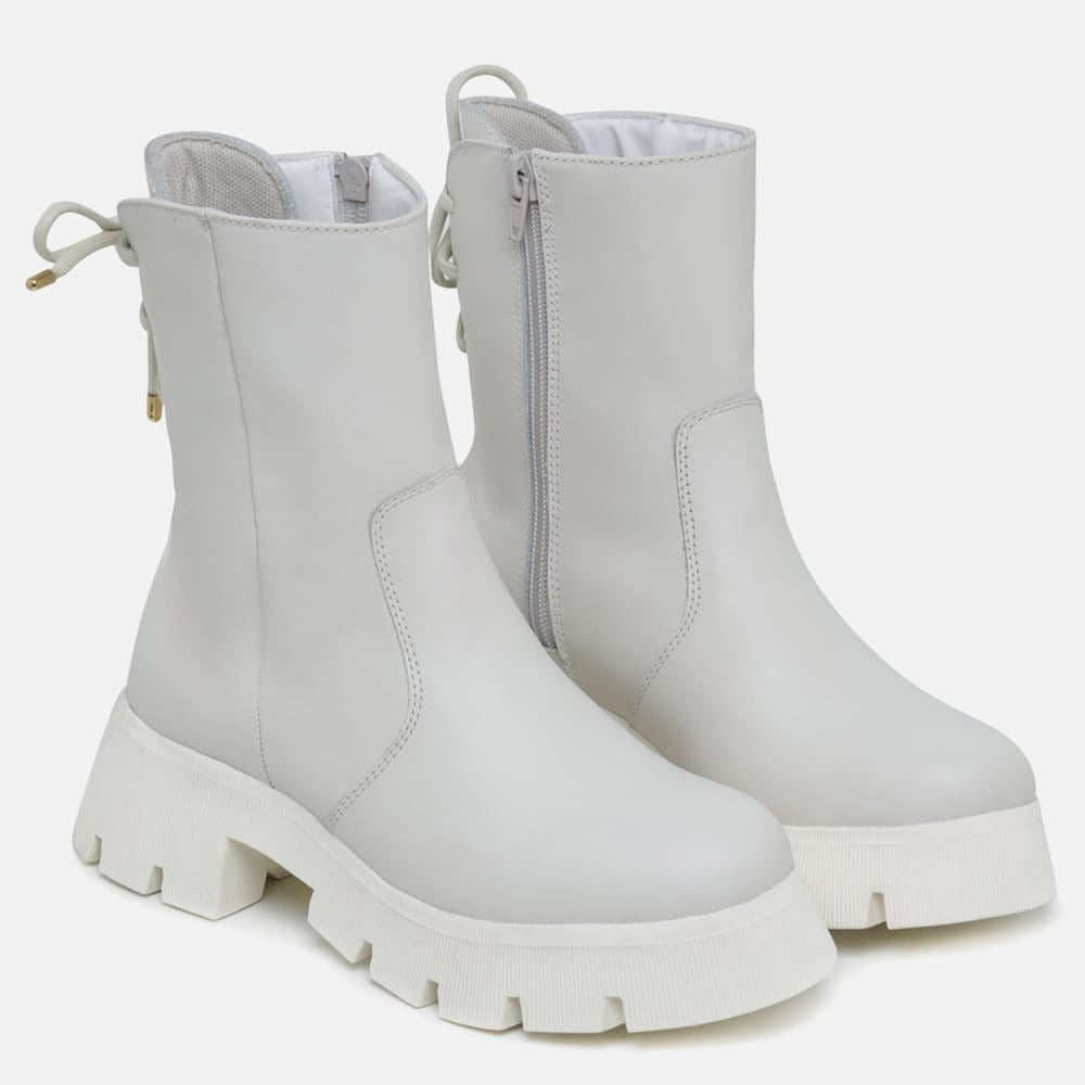 BOTA COTURNO FEMININO VEGA CANO ALTO OFF-WHITE