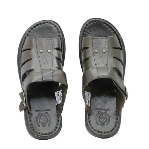 Chinelo Masculino Couro Casual Marrom R19