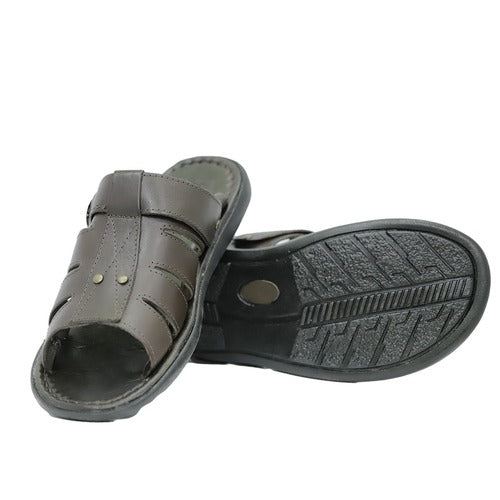 Chinelo Masculino Couro Casual Marrom R19