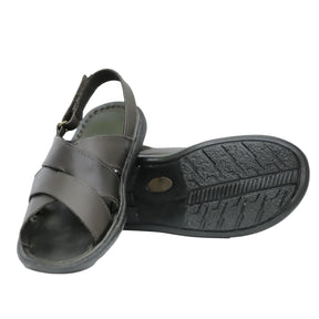 Chinelo Masculino Couro Casual Marrom R18