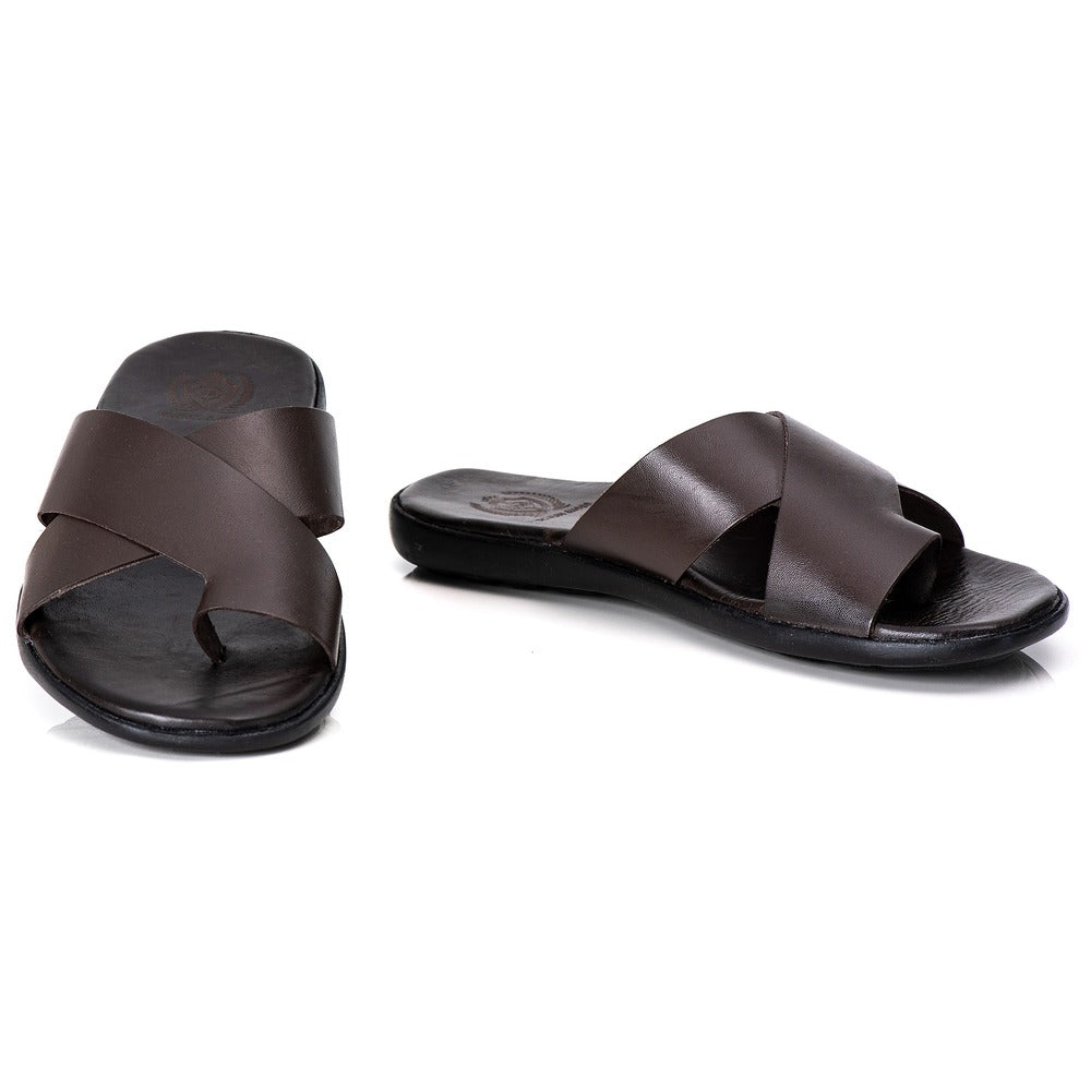 Chinelo Masculino Couro Casual Café R14