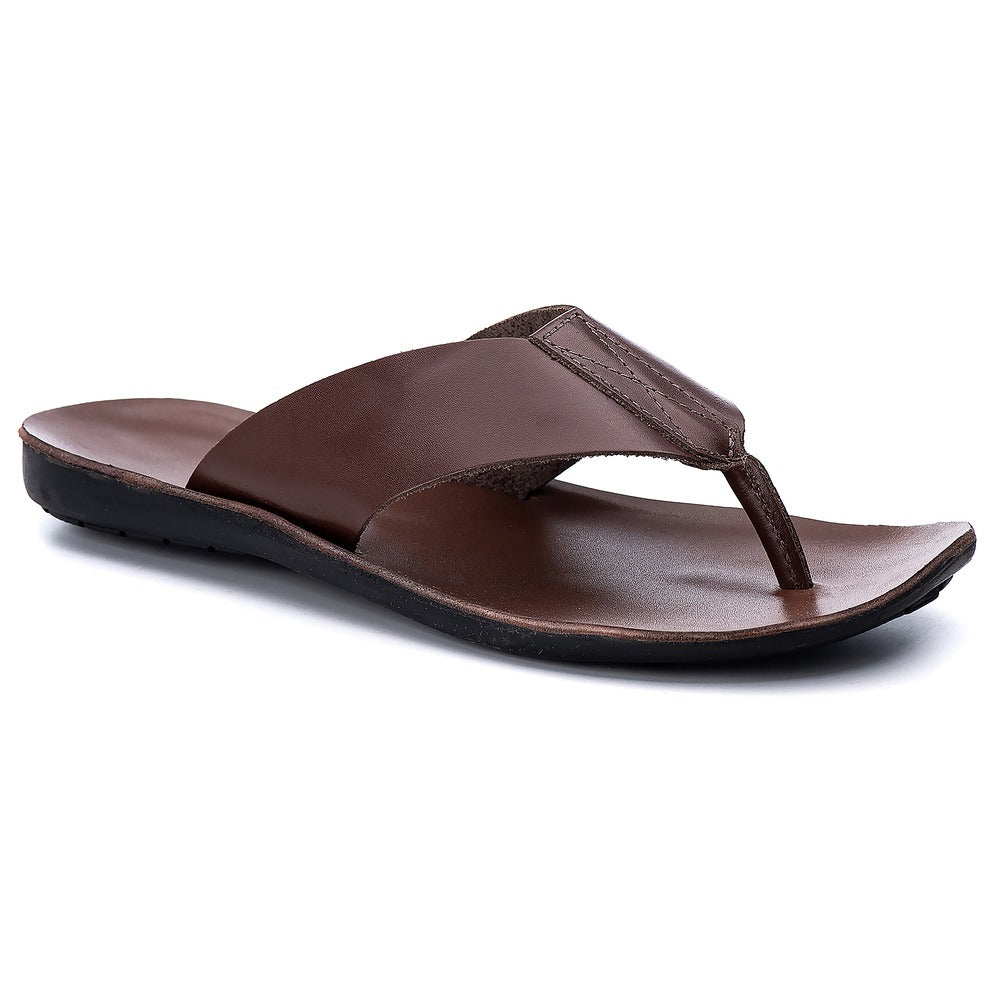 Chinelo Masculino Couro Casual Café R13